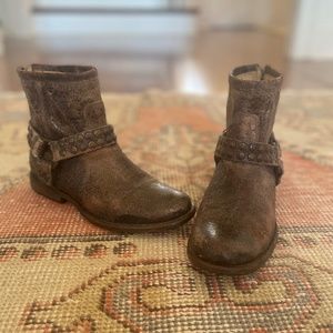 Frye Distressed Leather Harness Boots, size 7